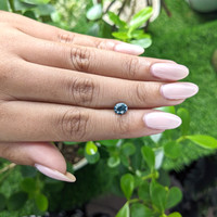 1.02 Ct. Greenish Blue Sapphire from Madagascar Life Style