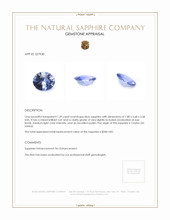 1.39 Ct. Blue Sapphire from Ceylon (Sri Lanka) Appraisal