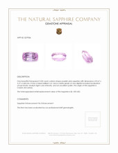 2.00 Ct. Purplish Pink Sapphire from Ceylon (Sri Lanka) Appraisal
