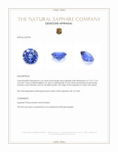 1.64 Ct. Blue Sapphire from Ceylon (Sri Lanka) Appraisal