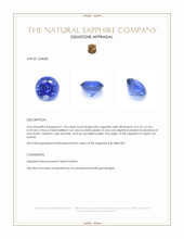 1.20 Ct. Blue Sapphire from Ceylon (Sri Lanka) Appraisal