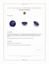 0.92 Ct. Blue Sapphire from Ceylon (Sri Lanka) Appraisal