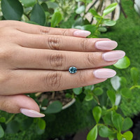1.18 Ct. Greenish Blue Sapphire from Madagascar Life Style
