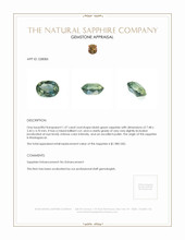 1.37 Ct. Bluish Green Sapphire from Madagascar Appraisal