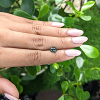 1.37 Ct. Bluish Green Sapphire from Madagascar Life Style