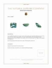 0.76 Ct. Bluish Green Sapphire from Madagascar Appraisal