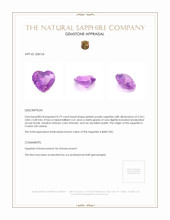0.79 Ct. Pinkish Purple Sapphire from Ceylon (Sri Lanka) Appraisal