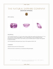 1.22 Ct. Purplish Pink Sapphire from Ceylon (Sri Lanka) Appraisal