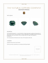 1.13 Ct. Bluish Green Sapphire from Madagascar Appraisal