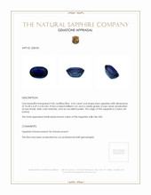 3.54 Ct. Blue Sapphire from Ceylon (Sri Lanka) Appraisal