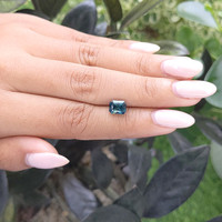 2.03 Ct. Greenish Blue Sapphire from Madagascar Life Style