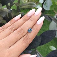 2.03 Ct. Greenish Blue Sapphire from Madagascar Life Style