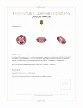 1.13 Ct. Pink Sapphire from Madagascar Appraisal