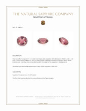 1.13 Ct. Pink Sapphire from Madagascar Appraisal