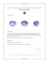 17.26 Ct. Blue Star Sapphire from Ceylon (Sri Lanka) Appraisal