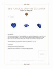 1.01 Ct. Blue Sapphire from Ceylon (Sri Lanka) Appraisal