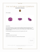 1.97 Ct. Purplish Pink Sapphire from Ceylon (Sri Lanka) Appraisal