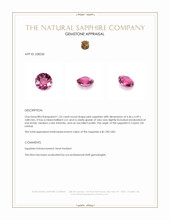 1.32 Ct. Pink Sapphire from Ceylon (Sri Lanka) Appraisal