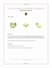 1.70 Ct. Yellowish Green Sapphire from Madagascar Appraisal