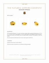 1.57 Ct. Orangish Yellow Sapphire from Ceylon (Sri Lanka) Appraisal