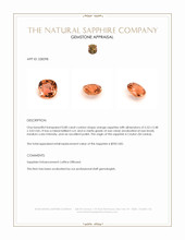 0.80 Ct. Orange Sapphire from Ceylon (Sri Lanka) Appraisal