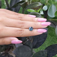 2.10 Ct. Greenish Blue Sapphire from Madagascar Life Style