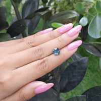 2.10 Ct. Greenish Blue Sapphire from Madagascar Life Style