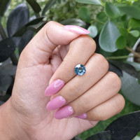 2.10 Ct. Greenish Blue Sapphire from Madagascar Life Style