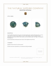 2.49 Ct. Bluish Green Sapphire from Madagascar Appraisal