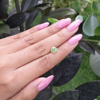 1.58 Ct. Yellowish Green Sapphire from Madagascar Life Style