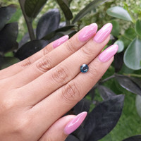 1.51 Ct. Greenish Blue Sapphire from Madagascar Life Style