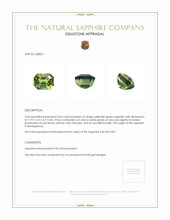 2.06 Ct. Yellowish Green Sapphire from Madagascar Appraisal