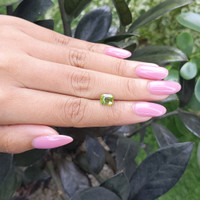 2.06 Ct. Yellowish Green Sapphire from Madagascar Life Style