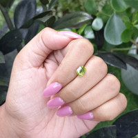 2.06 Ct. Yellowish Green Sapphire from Madagascar Life Style