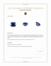 2.32 Ct. Blue Sapphire from Ceylon (Sri Lanka) Appraisal