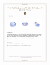 4.22 Ct. Blue Sapphire from Kashmir Appraisal