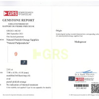 2.01 Ct. Padparadscha Sapphire from Madagascar Scan Report