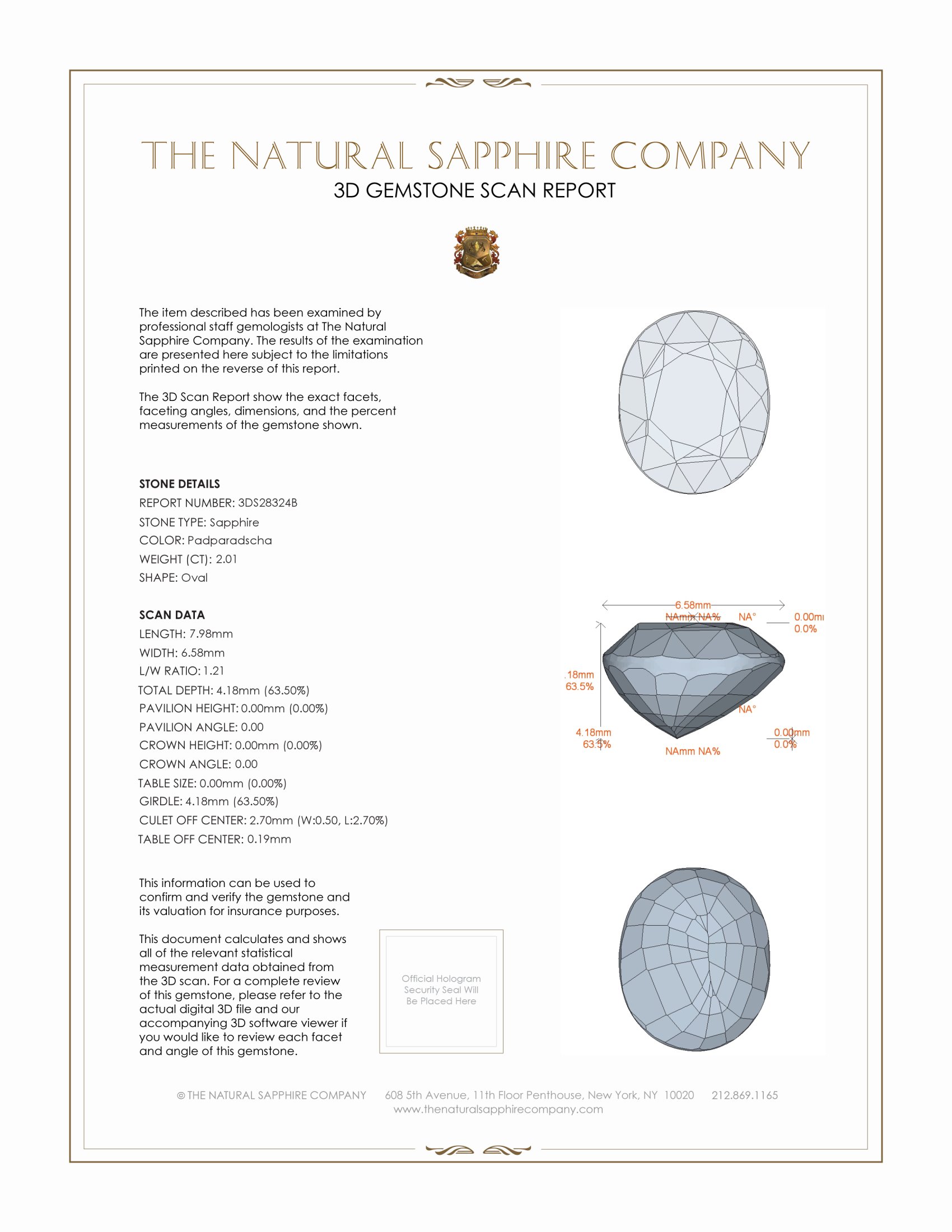 2.01 Ct. Padparadscha Sapphire from Madagascar