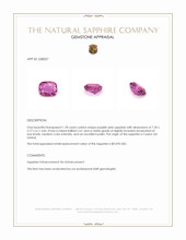 1.78 Ct. Purplish Pink Sapphire from Ceylon (Sri Lanka) Appraisal