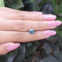 2.04 Ct. Greenish Blue Sapphire from Madagascar Life Style