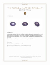 2.20 Ct. Purple Star Sapphire from Ceylon (Sri Lanka) Appraisal