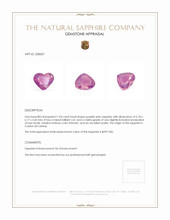 1.04 Ct. Purplish Pink Sapphire from Ceylon (Sri Lanka) Appraisal