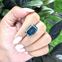 15.07 Ct. Greenish Blue Sapphire from Africa Life Style