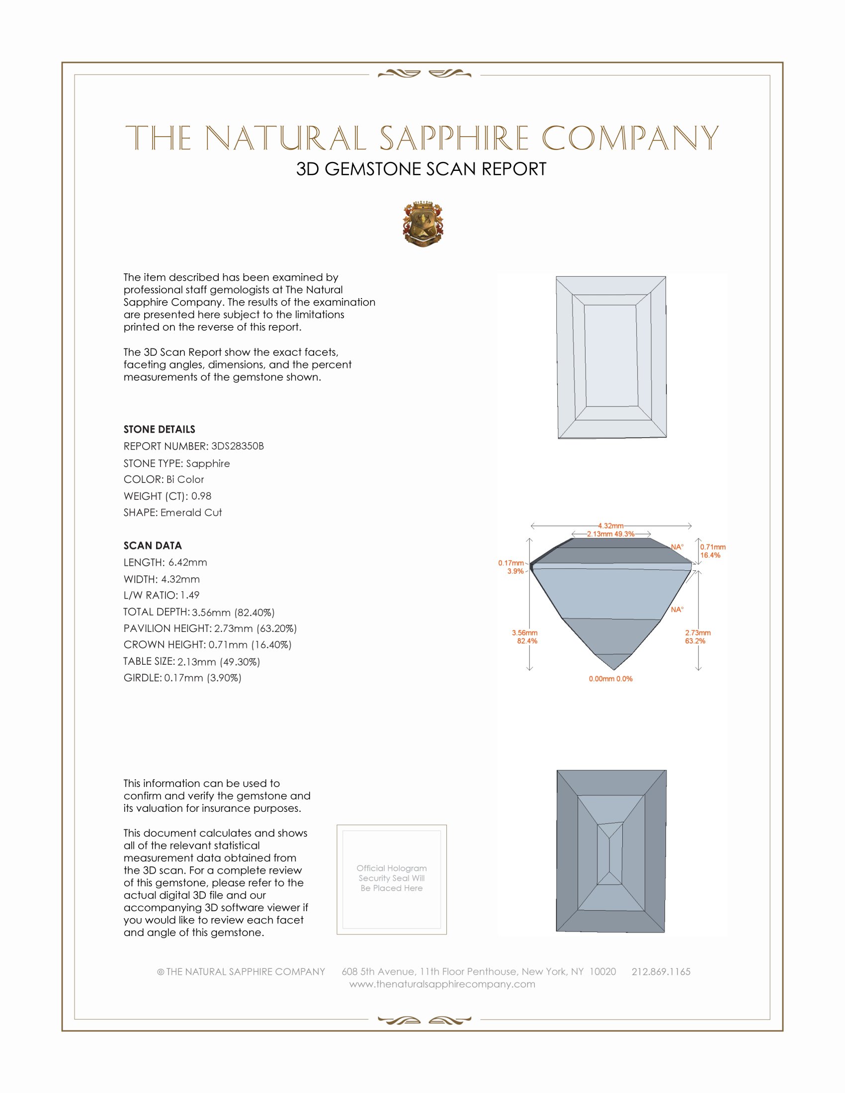 0.98 Ct. Bi Color Sapphire from Ceylon (Sri Lanka)