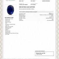 1.44 Ct. Blue Sapphire from Madagascar Scan Report