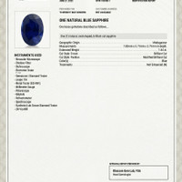 1.44 Ct. Blue Sapphire from Madagascar Scan Report