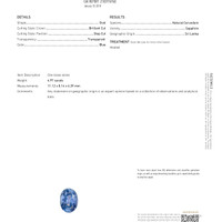 4.97 Ct. Blue Sapphire from Ceylon (Sri Lanka) Scan Report