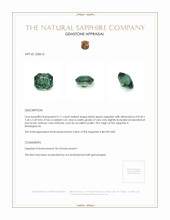 3.11 Ct. Bluish Green Sapphire from Madagascar Appraisal