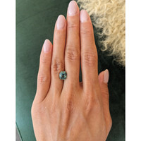 3.11 Ct. Bluish Green Sapphire from Madagascar Life Style