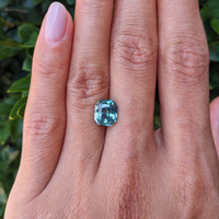 3.11 Ct. Bluish Green Sapphire from Madagascar Life Style